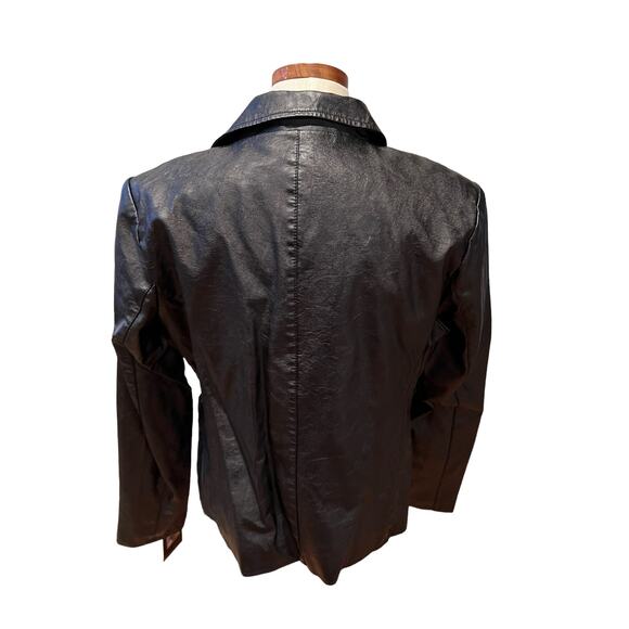 Bagatelle Collection Faux Leather Blazer Jacket Black L - Picture 5 of 8